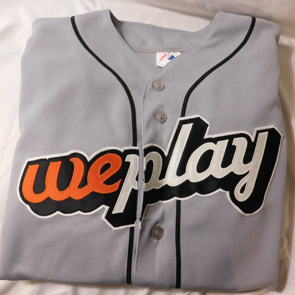 Majestic Baseball Jersey "weplay" Adult Large Gray